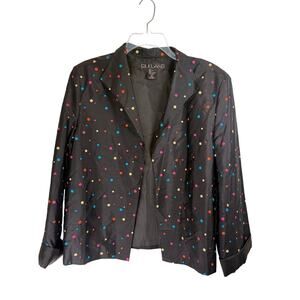 Silkland 100% Silk Polka Dot Blazer - Vibrant & Stylish
